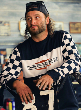 22哈雷摩托车越野骑行服夏季长袖透气机车服赛道快干衣摩旅T恤衫