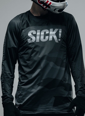 复古越野摩托车机车服SICK速干拉力T恤防晒速降服长袖骑行服男女