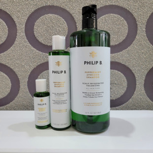 美国PHILIP B薄荷鳄梨丰盈洗发水 947/220/60ml 清爽控油蓬松丰盈