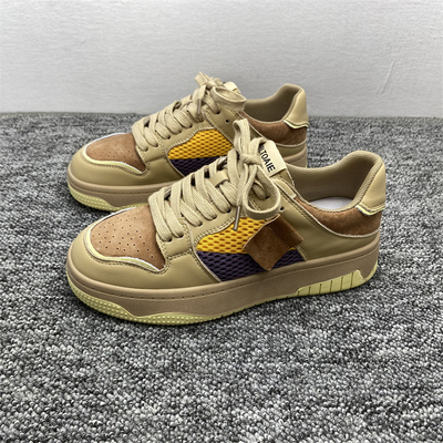 时尚拼色真皮板鞋女运动休闲鞋