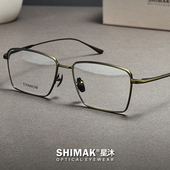 近视眼镜男款 可配度数大脸方形高端纯钛眼镜框商务日系加宽超轻量