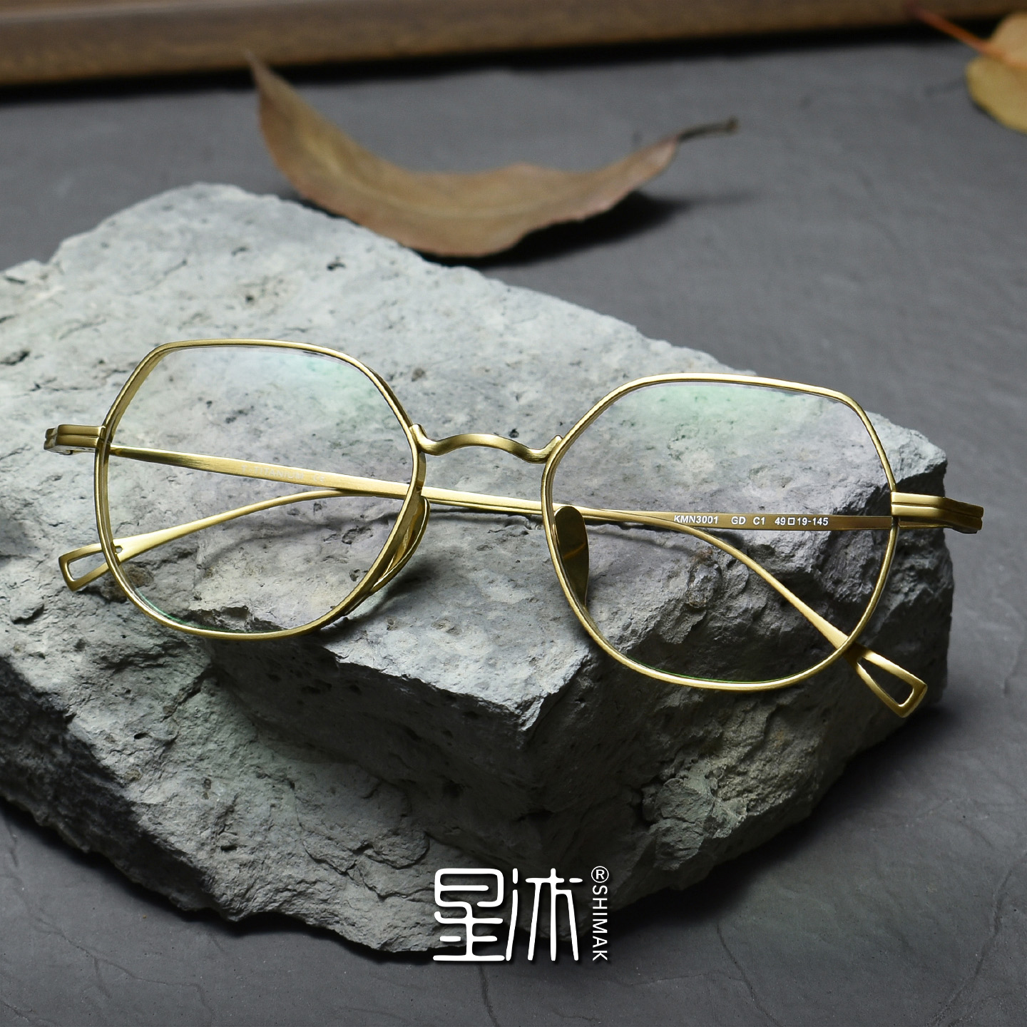 超轻复古多边形眼镜框男女纯钛近视文艺厚边高度数全框一体式鼻托