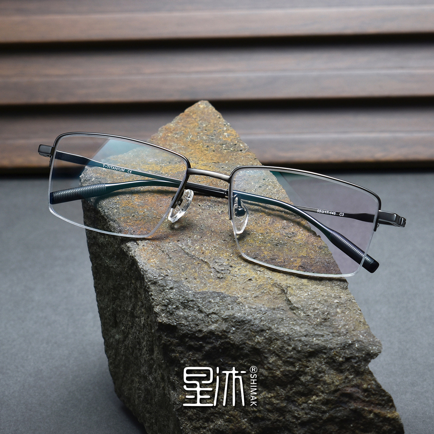 超轻商务纯钛架半框眼镜框男女款复古方形大脸舒适可配防蓝光镜架