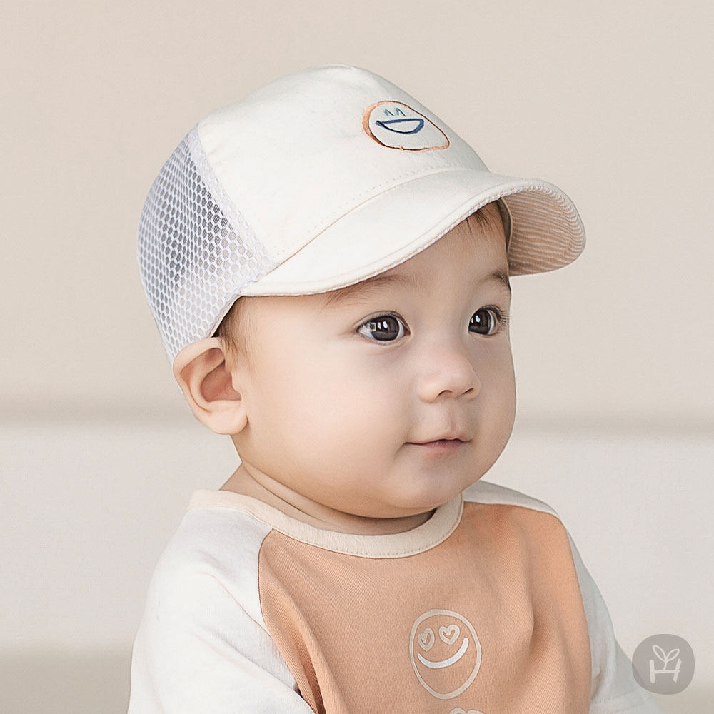 韩国进口婴儿童鸭舌帽子男女宝宝夏季时尚透气网面遮太阳棒球帽