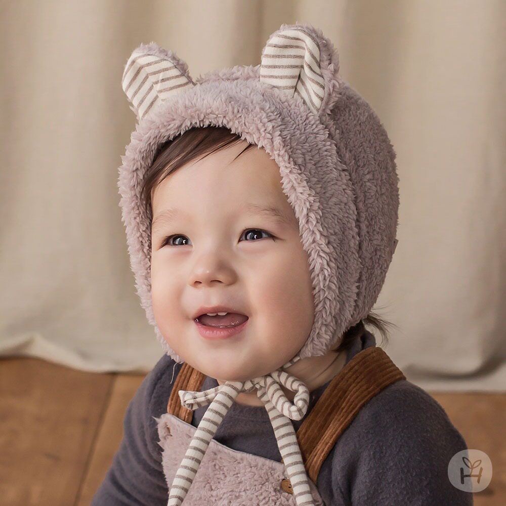 韩国进口婴儿童加绒护耳帽0-18个月男女宝宝新款冬季防风保暖帽子