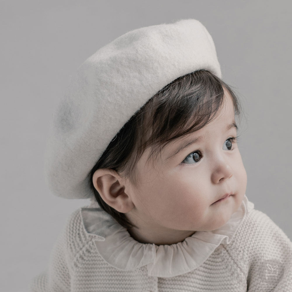 韩国进口婴儿童英伦时尚贝雷帽秋冬季新款男女宝宝套头可爱呢帽子