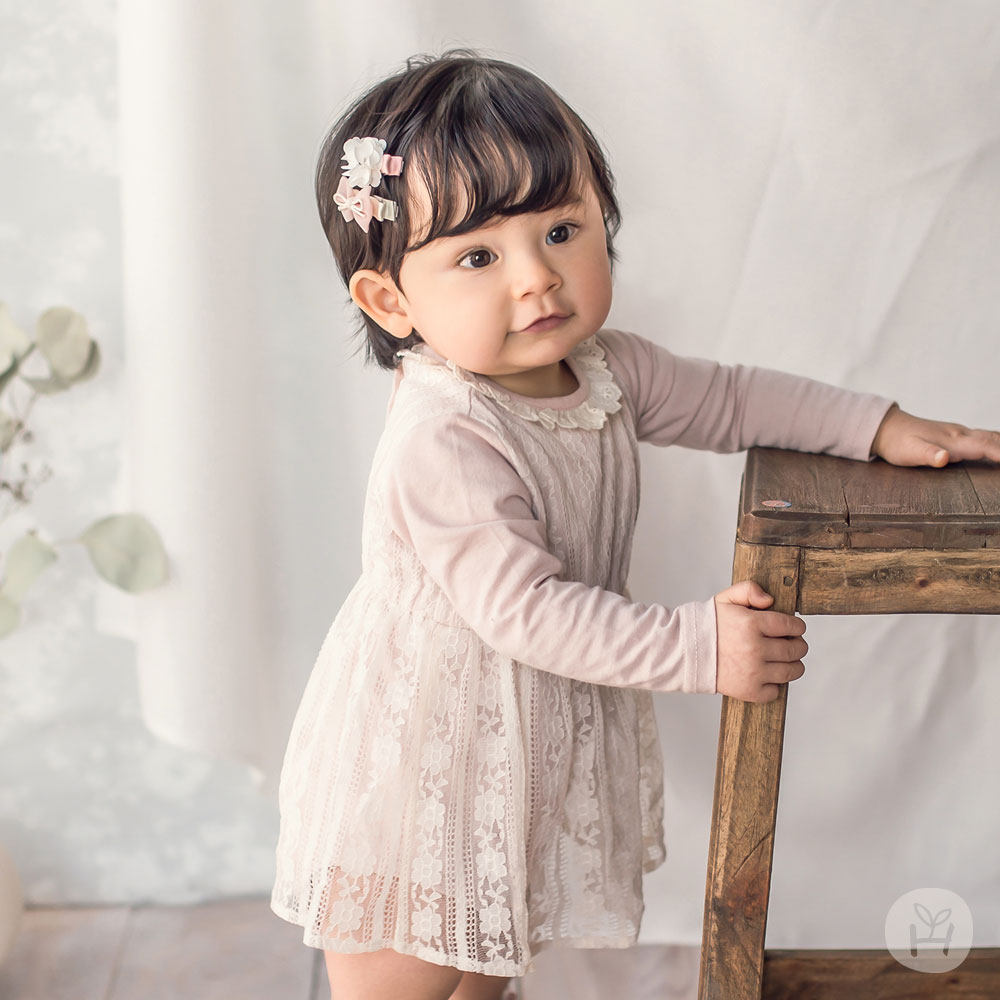 韩国进口春秋蕾丝淑女宝宝连身裙子婴儿童公主连体长袖爬服哈衣