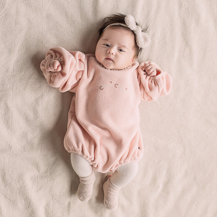 韩国进口婴儿秋冬季新款童装女宝宝连体爬服公主百天周岁连身哈衣