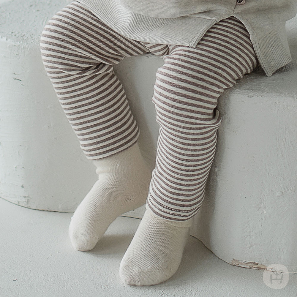 韩国进口春秋新款婴儿童装男女宝宝条纹大PP打底裤子百搭休闲长裤