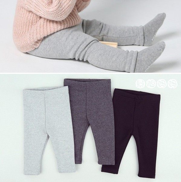 韩国进口KIDSCLARA婴儿秋冬季童装男女宝宝加绒大pp打底裤子长裤