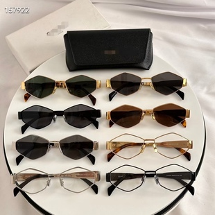 凯旋门金属复古多边菱形墨镜CL4S254U网红防晒街拍时尚 太阳眼镜女