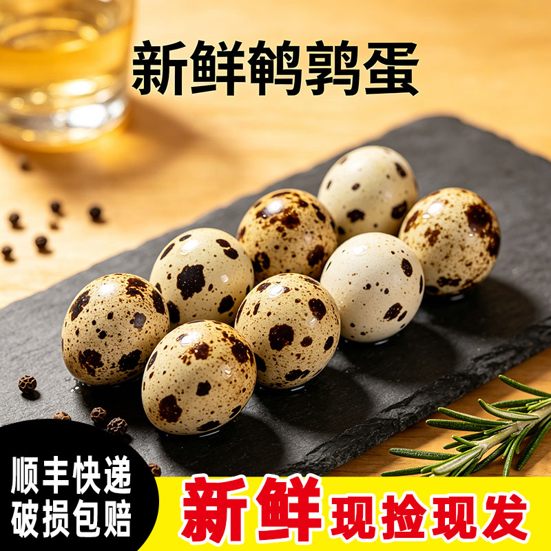 新鲜鹌鹑蛋100枚破损包赔农家杂粮喂养蛋宝宝辅食卤煮食材