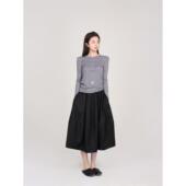 黑色半身裙秋休闲毛呢花苞裙女 四季 MultiMath小丁宝莉 泡泡裙