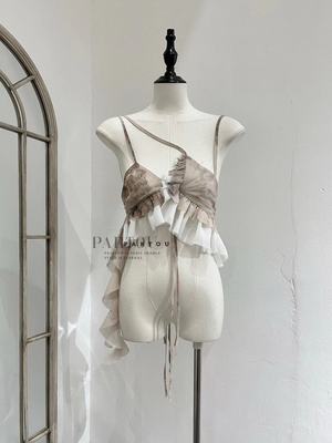 PengTai不规则系带上衣