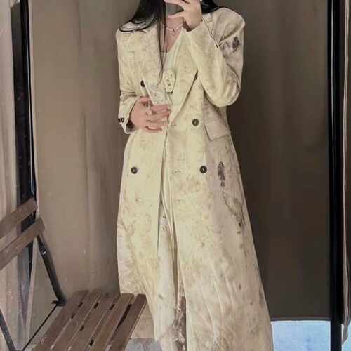 ISAEI - 植物染双排扣廓形长外套 PARTOU品牌集合店