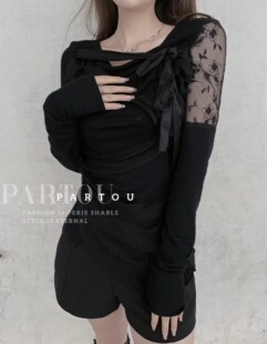 黑色绷带丝绸羊毛上衣 PARTOU品牌集合店 Chen Jagee