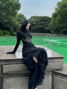 黑色绷带长袖 23ss 上衣 绷带半裙 JAGEE PARTOU CHEN