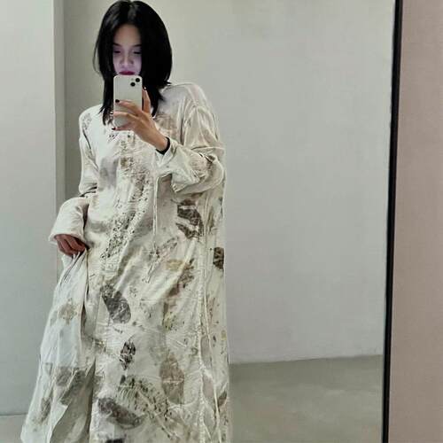 ISAEI 前后两穿真丝植物染衬衫连衣裙 PARTOU品牌集合店