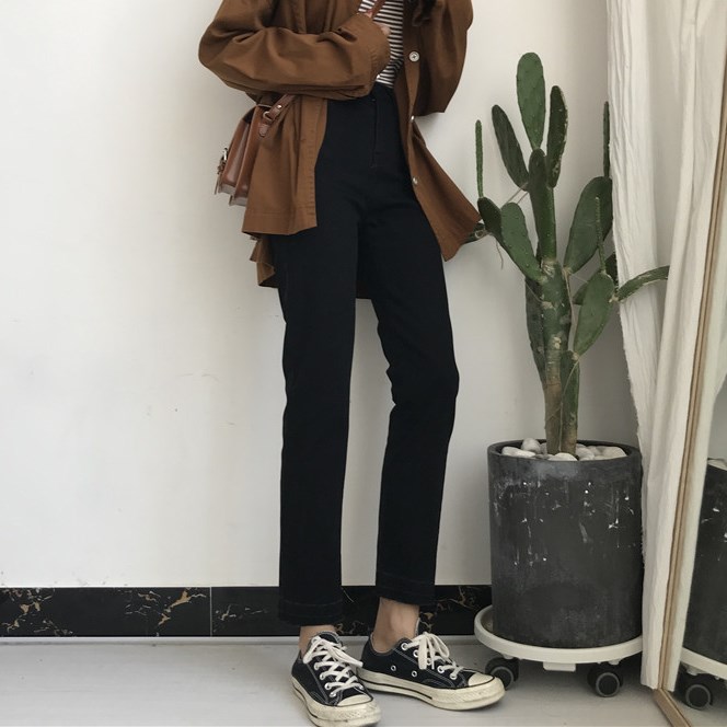 秋装韩版女装脚口渐变高腰牛仔裤百搭修身弹力小脚裤学生直筒裤女|ruв категории Женская одежда, джинсы - от Buy2taobao.com для оказания профессиональной услуги покупки агента Taobao