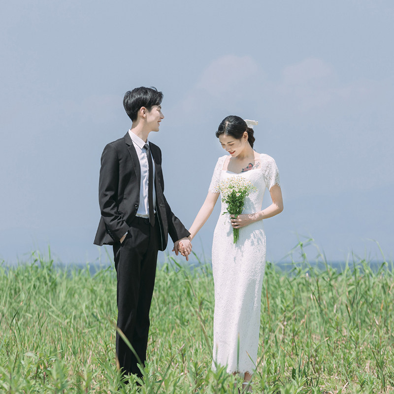 登记拍夏季2020年旅复古礼服领证轻轻便新娘蕾丝新款连衣裙婚纱小|ruв категории Женская одежда, Cвадебные платья, свадебное платье - от Buy2taobao.com для оказания профессиональной услуги покупки агента Taobao