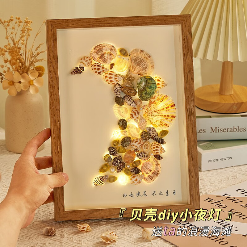 标本框贝壳灯光画中空立体相框DIY创意干花中式装饰画框厂家批发图片