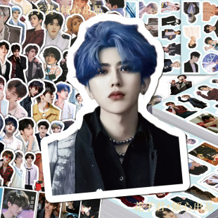 208张新款蔡徐坤贴纸ins风高颜值帅气坤坤周边diy手机壳手帐贴画