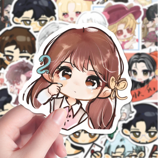 104张流氓叙事Q版贴纸剧本杀游戏卡通羌青瓷自粘笔记本创意高清