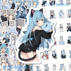 130张猫羽雫Nachoneko贴纸高颜值可爱猫娘少女周边手帐手机壳贴画