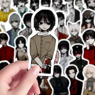 162张头七怪谈立绘贴纸诡异恐怖小说动漫diy手机壳iPad贴画防水