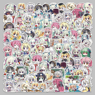 106张千恋万花贴纸卡通可爱少女小表情二次元 饰DIY手账笔记 装