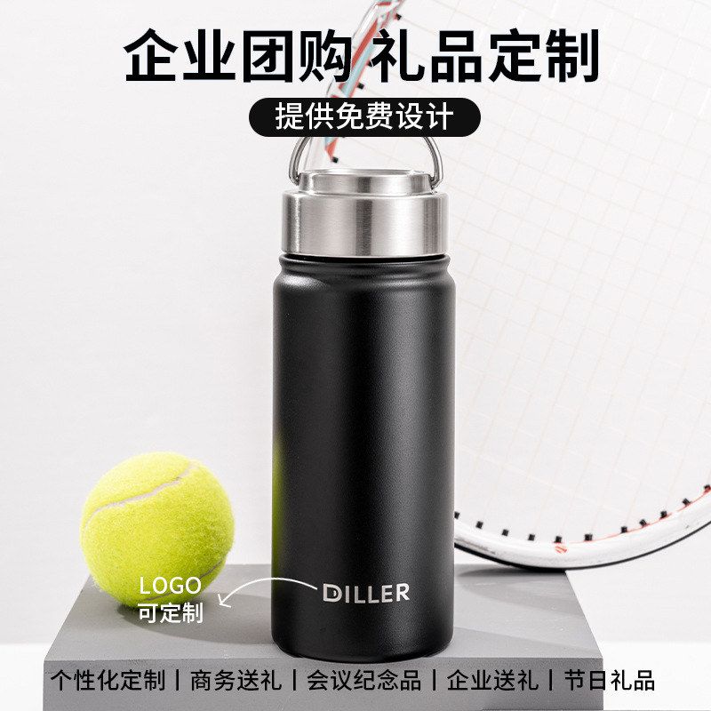 男女高颜值简约风保温杯大容量户外便携水壶上学专用直身杯可定制