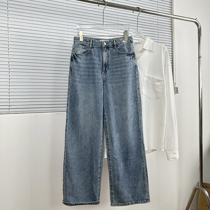 xiao*熊家@自然水洗 混合莱赛尔软质地直筒裤 韩系休闲百搭牛仔裤
