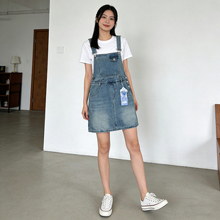 在售200r有内衬 py新款 平替版 ins韩系辣妹风牛仔背带短裙 夏季