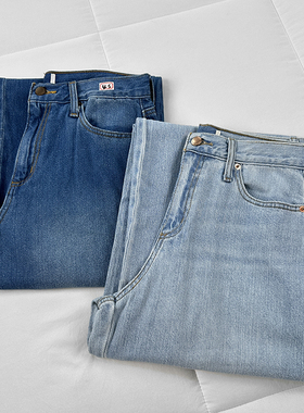 外贸单 大pai剪系列！经典普洗基础无弹阔腿裤 日常百搭牛仔裤