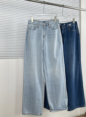 外贸单 大pai剪系列！超安利高个z基础加长直筒裤 百搭水洗牛仔裤