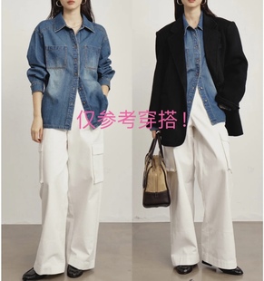 百搭水洗薄款 试衣剪City外穿内搭复古休闲牛仔衬衫 中性外套 包邮