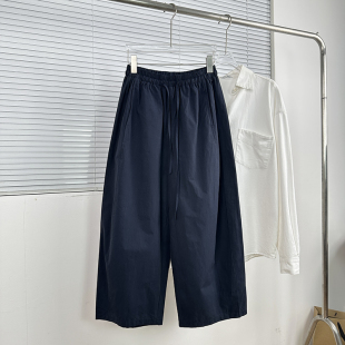 舒服松弛感拉满休闲裤 自留款 极简风藏青蓝阔腿裤 型 超喜欢这版