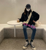 韩版 春秋穿刚好小脚裤 试衣剪 通勤水洗弹力磨烂毛边牛仔裤 包邮