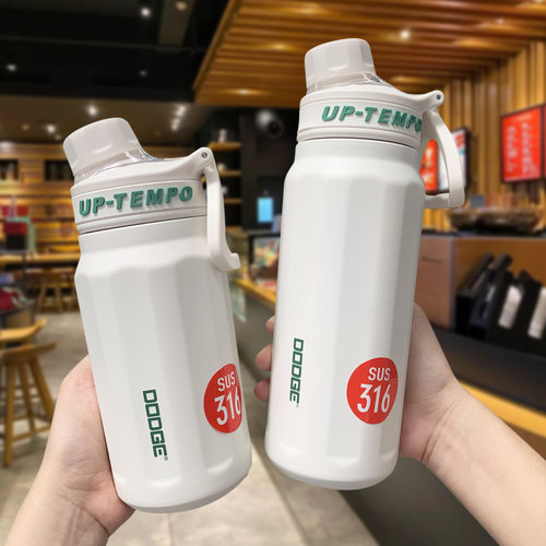 希乐道奇316不锈钢高颜值新款学生带吸管男女简约户外便携保温杯