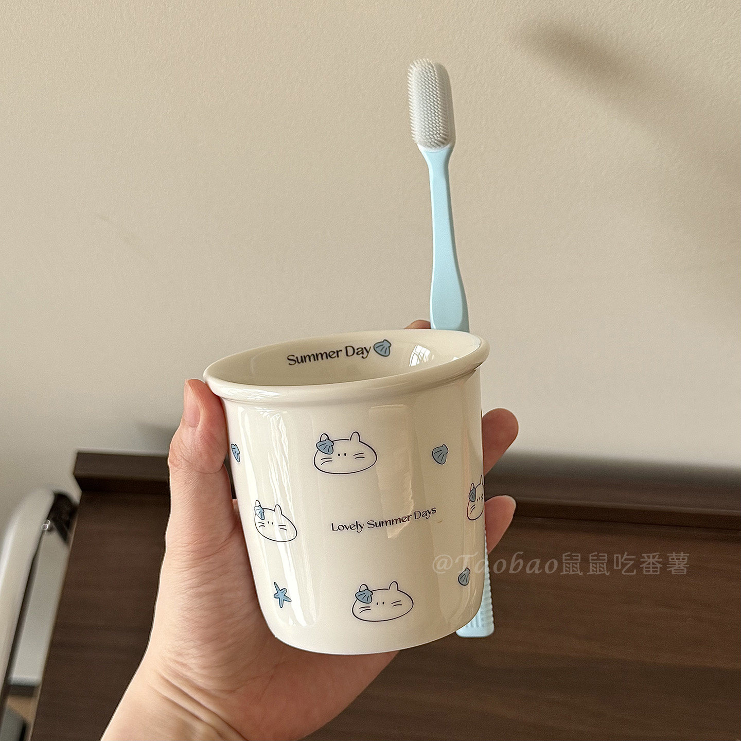 陶瓷材质质感超好可爱贝壳小猫