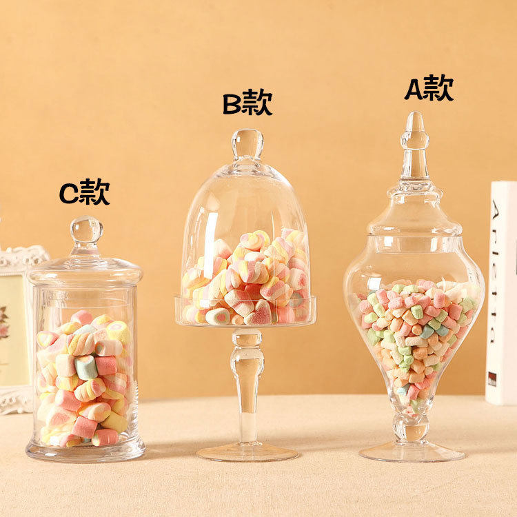 玻璃糖果罐创意欧式带盖小瓶子透明创意可爱五谷杂粮厨房储物罐