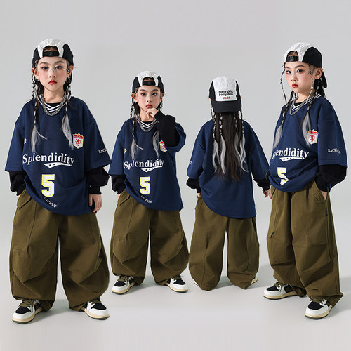 美式嘻哈风街舞演出服男女童