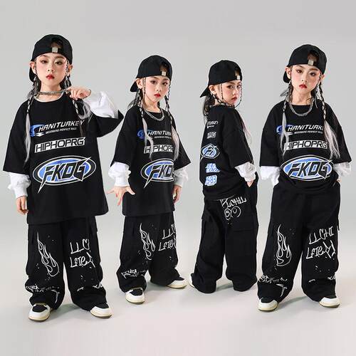 男女童美式嘻哈风街舞演出服