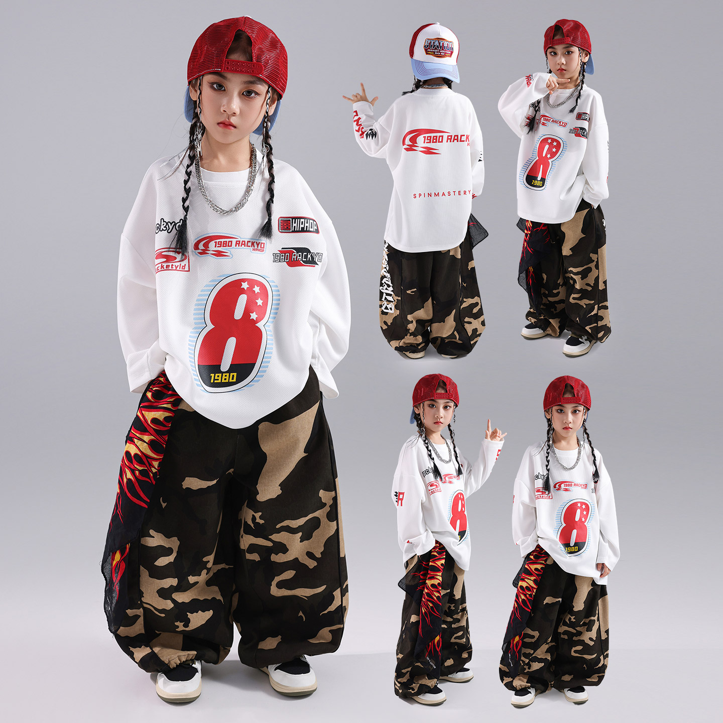 迪克家嘻哈童装潮牌街舞女孩套装儿童潮服炸街hiphop街舞服装男童