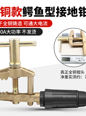 鳄鱼型地线夹800A全铜接地钳二保焊机配件火线接地夹大功率地线钳