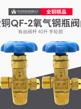 全铜QF-2氧气阀40L手轮款有丝阀杆氧气瓶阀门钢瓶阀门氧气瓶咀子