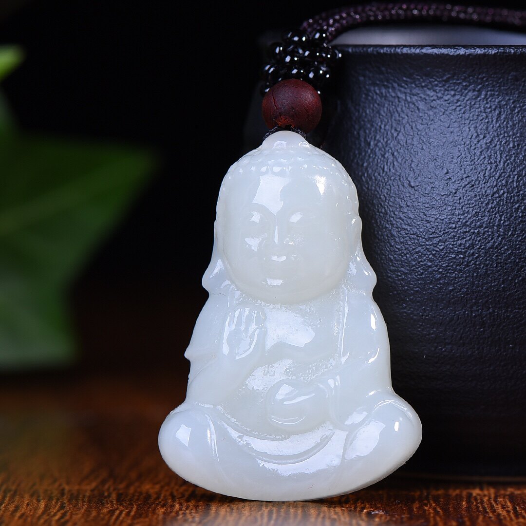 新疆和田玉羊脂玉白玉青白玉吉祥项坠/吊坠