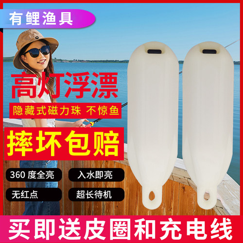 可视锚鱼高灯浮漂超亮无红点水影诱鱼灯深水浑水钩可充电浮球高灯
