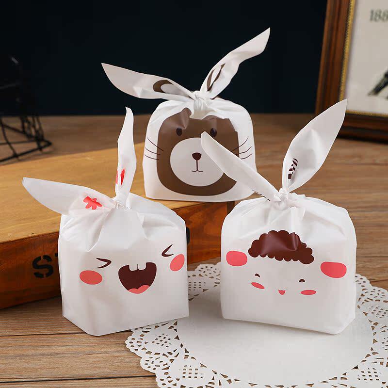可爱包装袋长耳朵小兔六一儿童圣诞节牛轧糖雪花酥糖果饼干点心袋