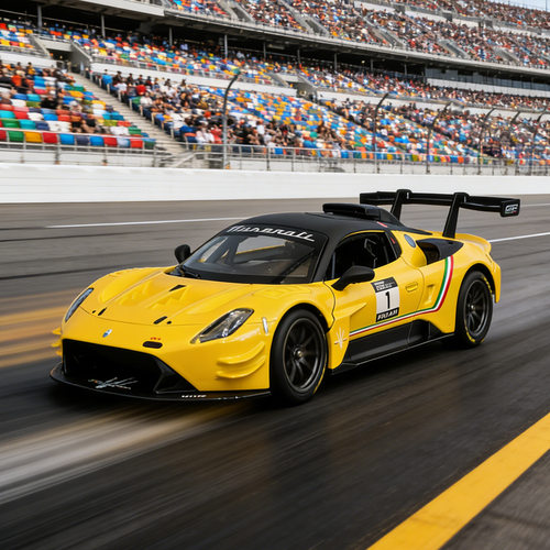 新款 1/24玛莎拉蒂GT2合金汽车模型车赛车仿真摆件滑行玩具车正版